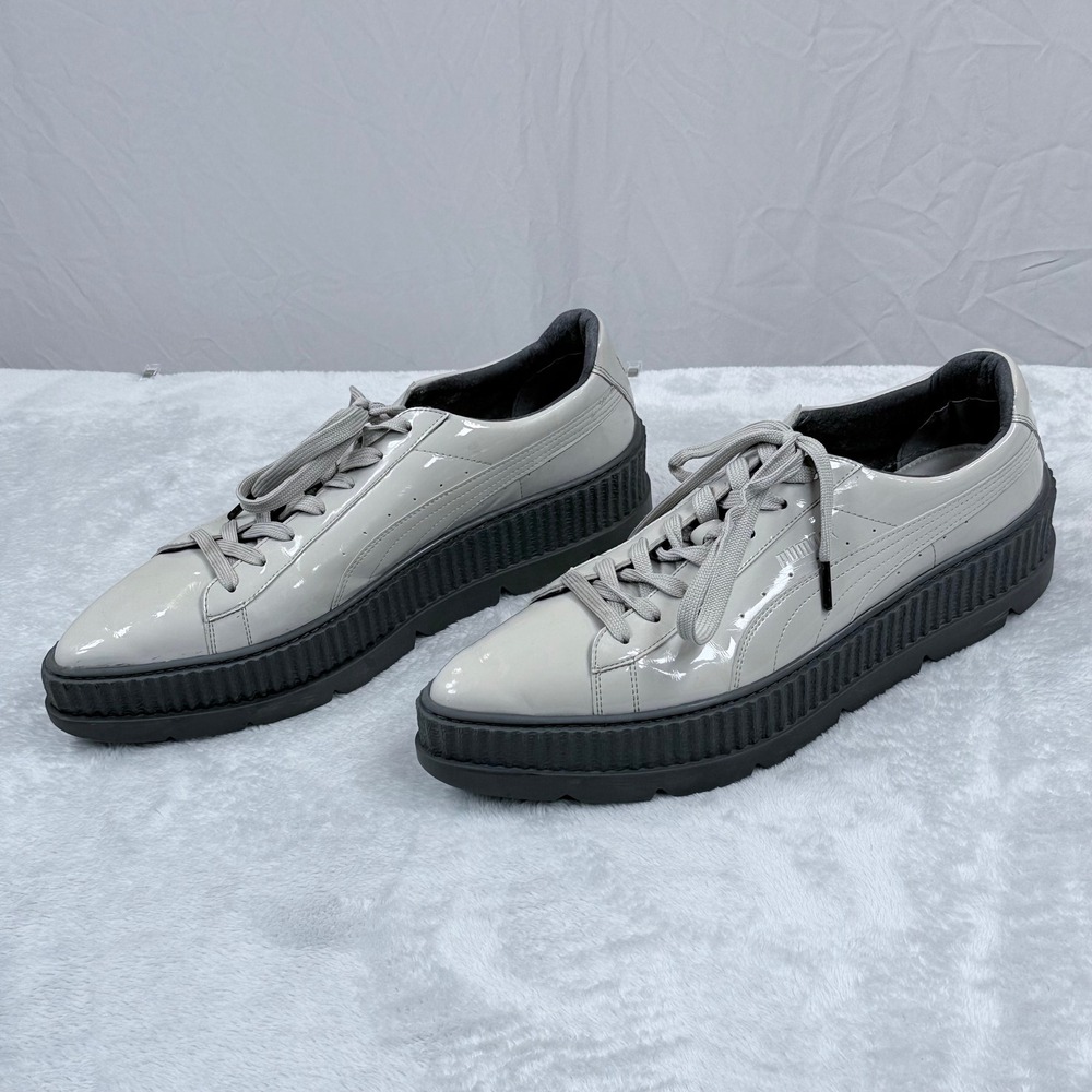 Puma Glossy Beige and Black Platform Sneakers - Picture 3 of 11